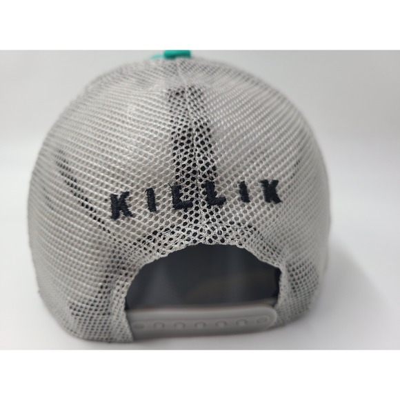 Women Killik American Flag Mesh Trucker Snapback Hat Cap Outdoors Hike Teal Gray - Picture 7 of 11